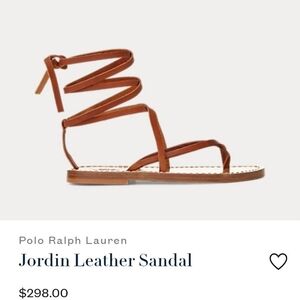Polo by Ralph Lauren Strappy Wrap-Around Leather Sandal in Cognac
